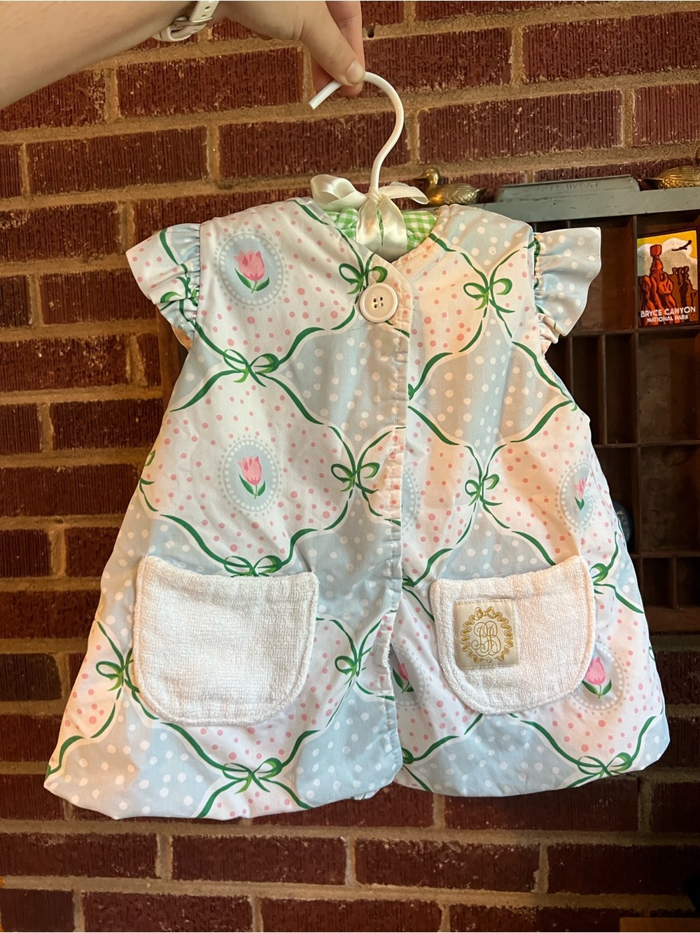 The Beaufort Bonnet Company Pink & Green Floral reversible Toddler Swim Coverup